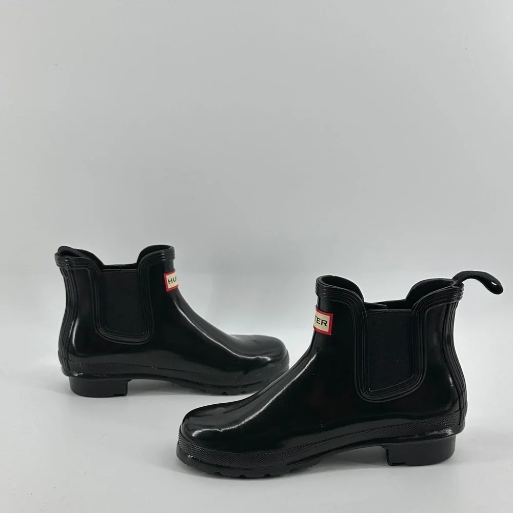 Hunter Chelsea Style Heritage Modern Chic Black Rain/Winter Ankle Boots Sz6